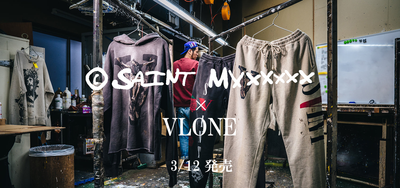 SAINT M×××××× × VLONE コラボレーション 3/12 発売