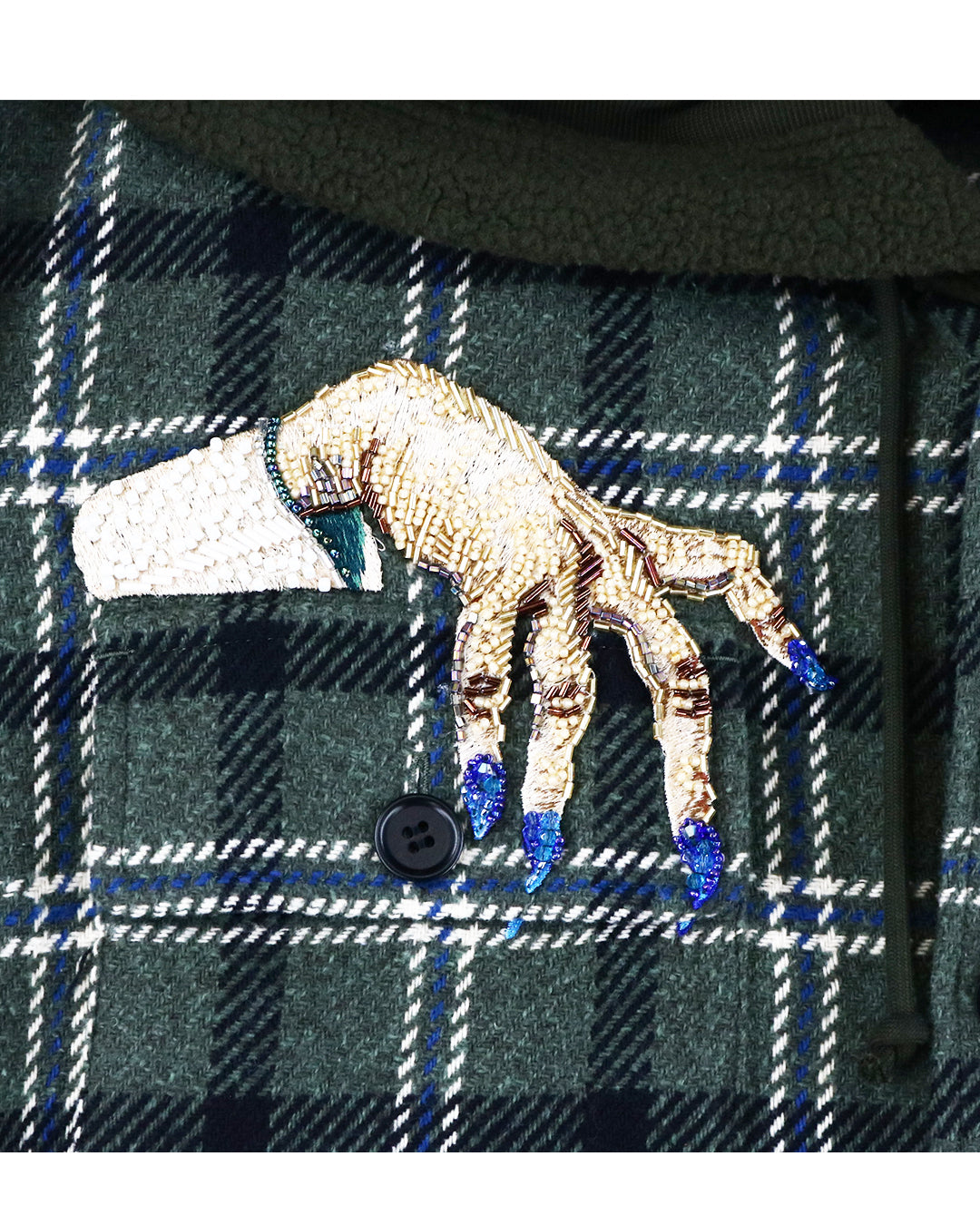 新品】UNDERCOVER HAND BEADS SHIRT