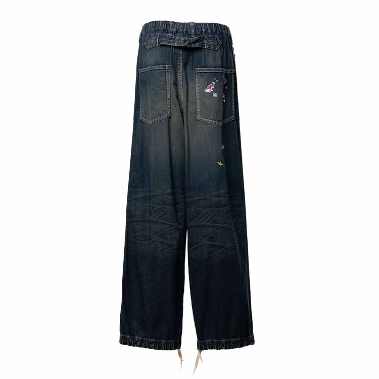 Maison MIHARA YASUHIRO Kids Sticker Printed Baker Denim Pants